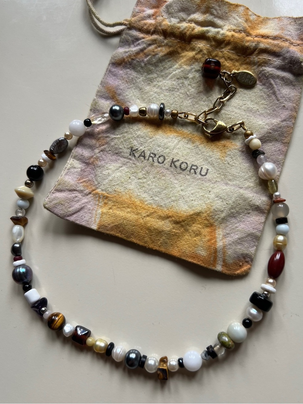 Karo Koru Vintage Glass Beaded Choker